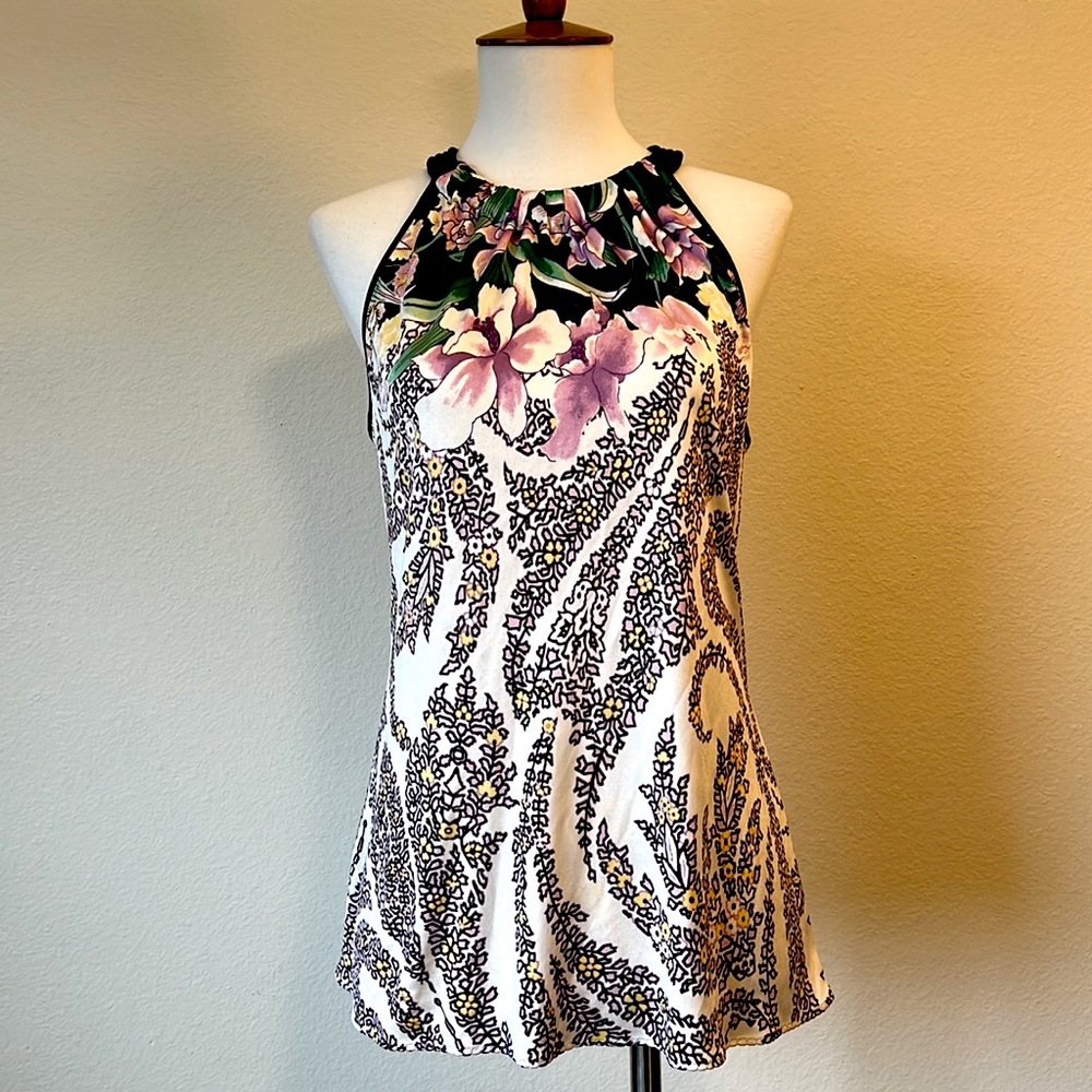 Elie Tahari Floral Halter Top